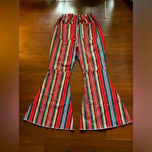 Plus Size Stripped Flare Pants